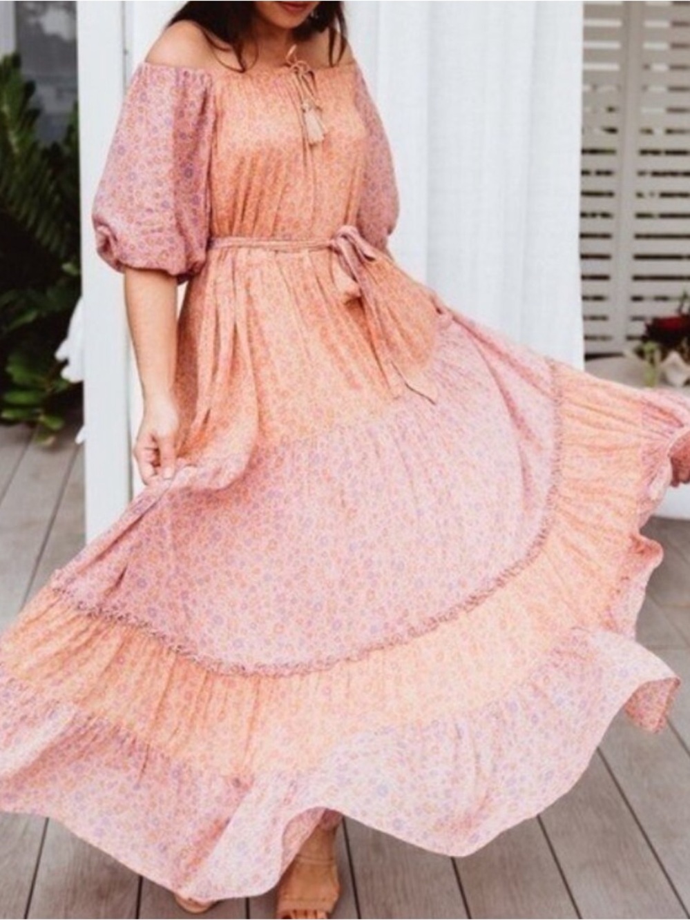 SPELL Rae Floral Prarie Gown Long Maxi Dress Oversized Large